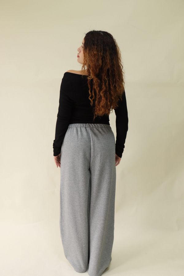 【EASE】設計感雙層抽繩棉褲 (灰) 