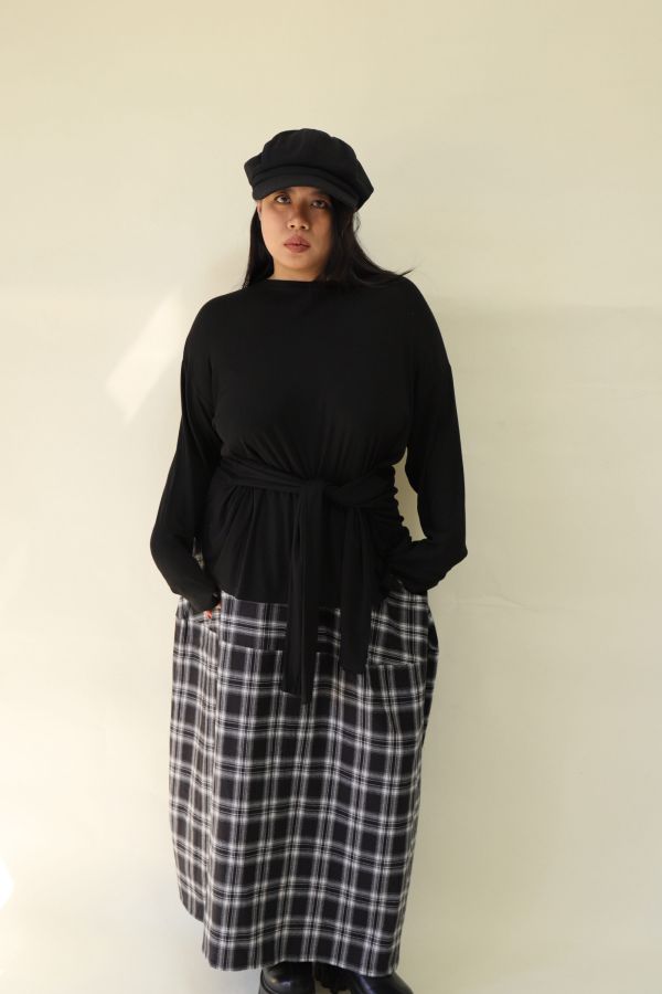 舒服穿假兩件綁帶上衣(黑) 