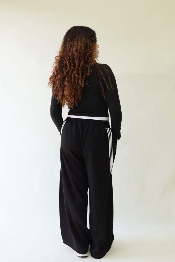 【EASE】這件超神撞色高腰棉褲-黑 