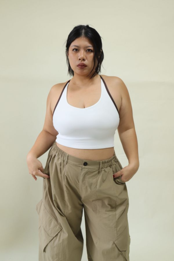 【門市試穿品】雙色拼接削肩運動內衣 