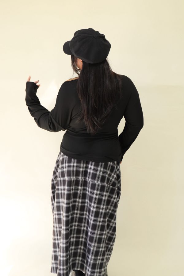 舒服穿假兩件綁帶上衣(黑) 