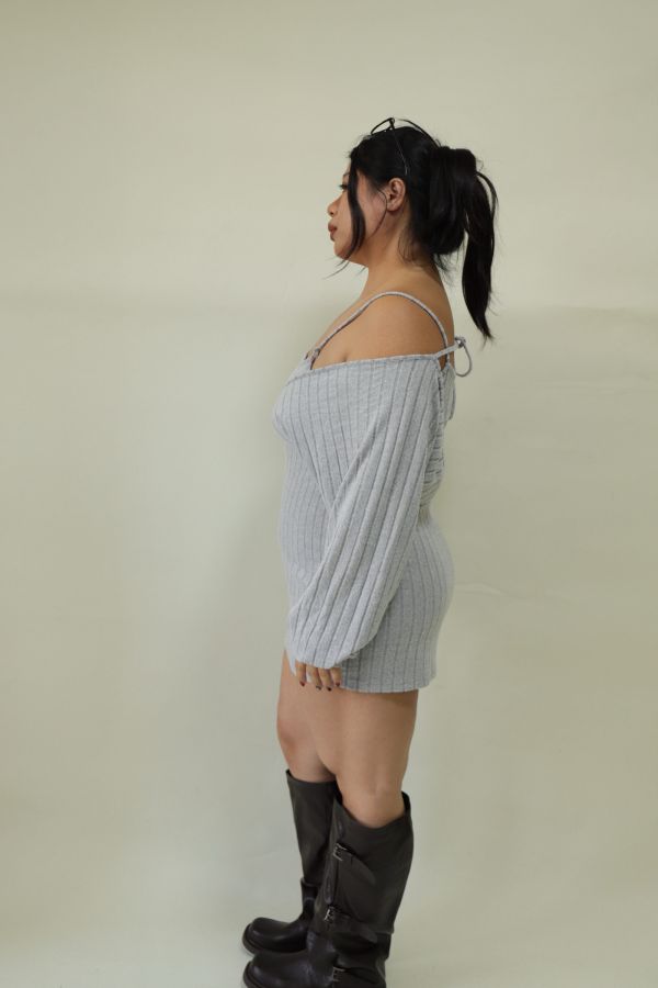 純慾感假兩件顯瘦洋裝 