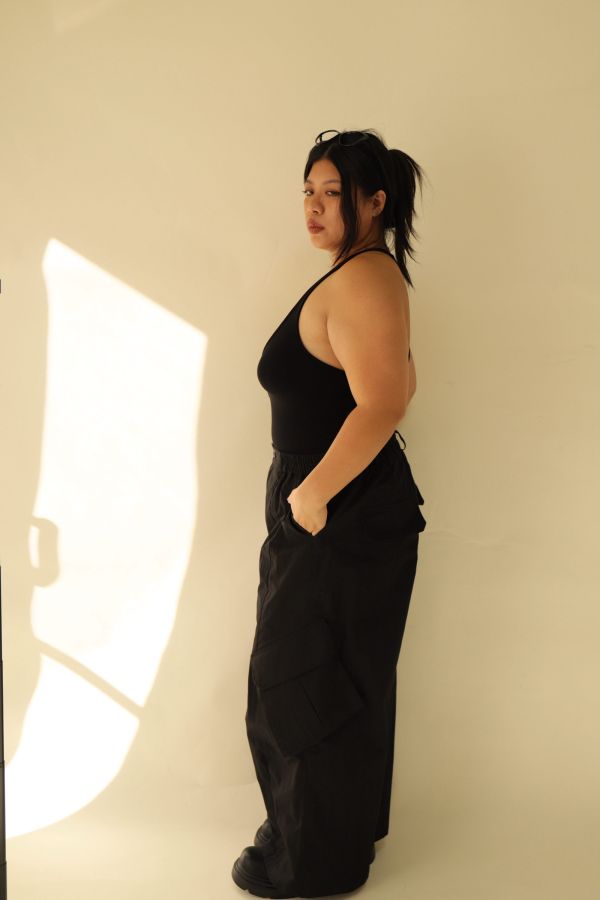 【EASE】大口袋寬鬆工裝褲(黑) 