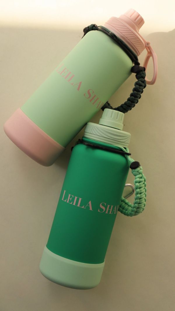 撞色不鏽鋼保溫/保冰水瓶1L (不挑色) 