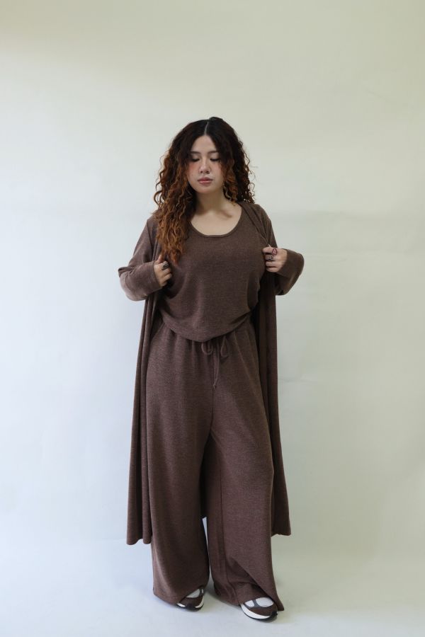 【EASE】新年封神超修身針織三件套-焦糖 