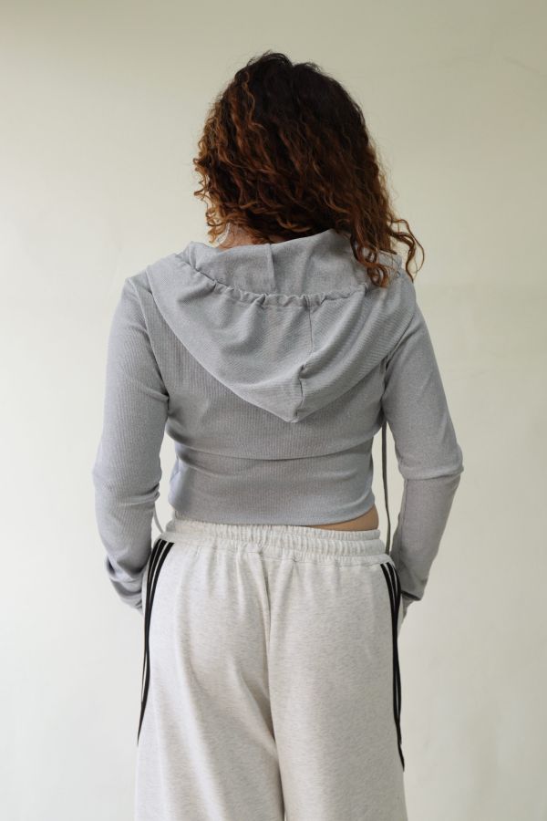 連帽全排釦短版上衣 