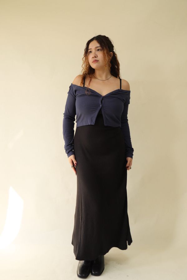 【 EASE 】仿羊絨細肩精緻洋裝(黑) 