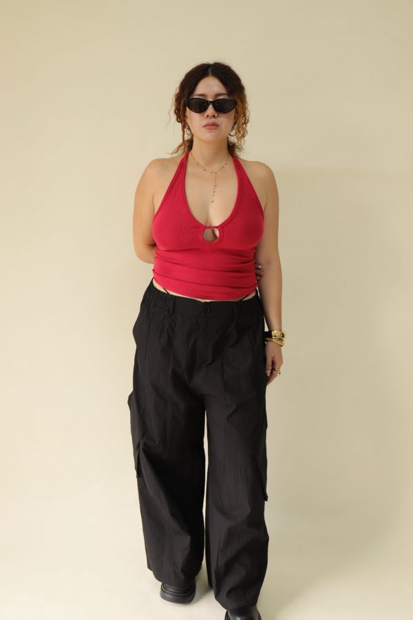 【EASE】大口袋寬鬆工裝褲(黑) 