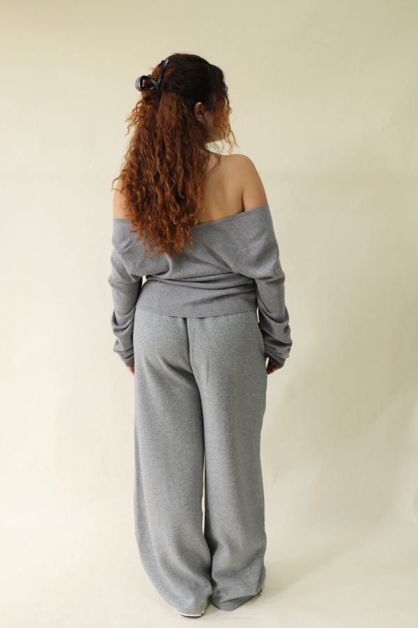 【EASE】掛脖假兩件針織上衣 (灰) 