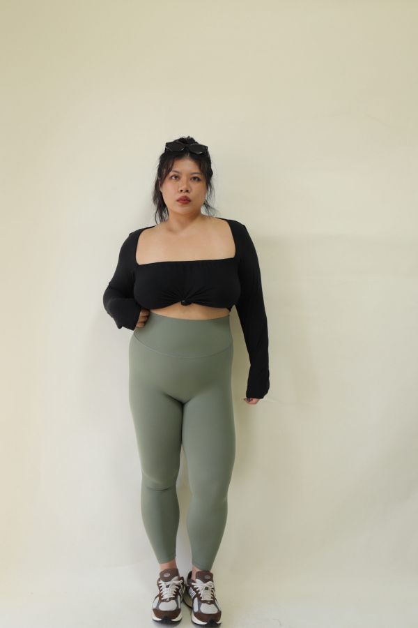 裸肌感高腰健身褲 