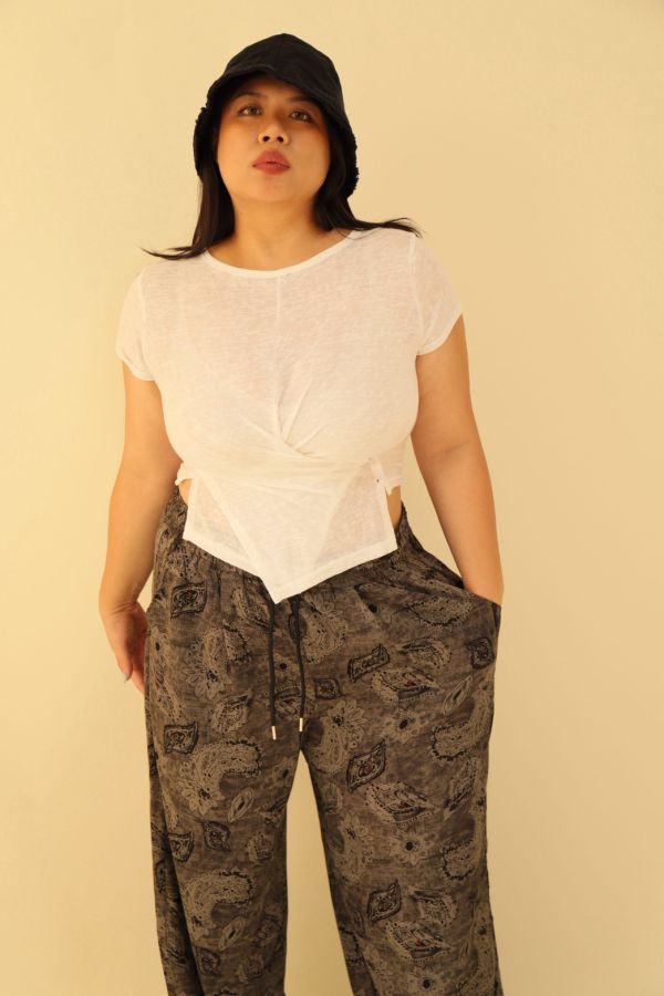 微透不規則圓領T(白) 