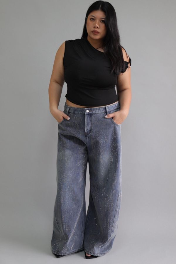 【EASE】厚磅星空彎刀褲 