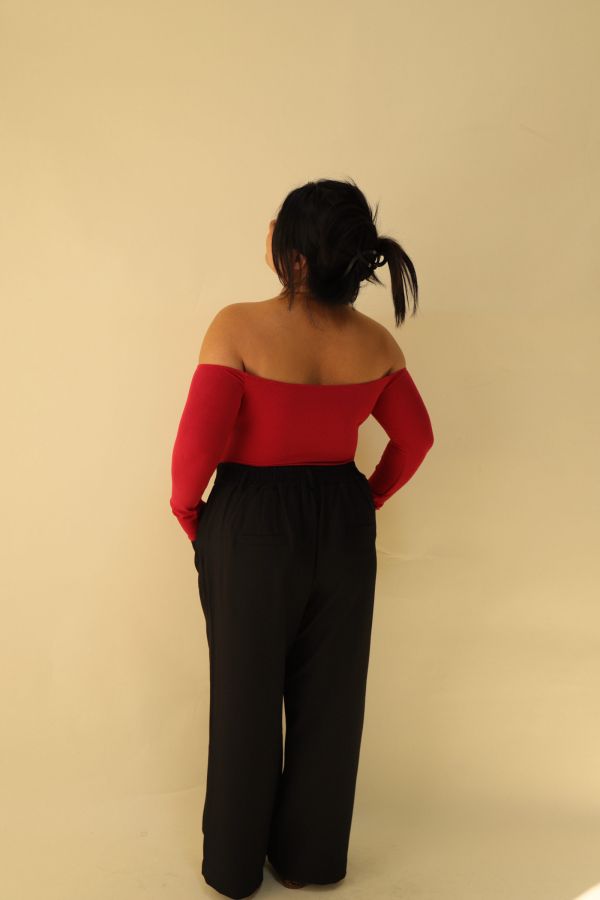 【EASE】長腿系修胯斜紋直筒褲(黑) 