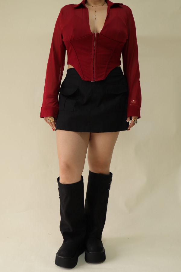 【粗腿可以】直腿拉鍊厚底褲管靴 