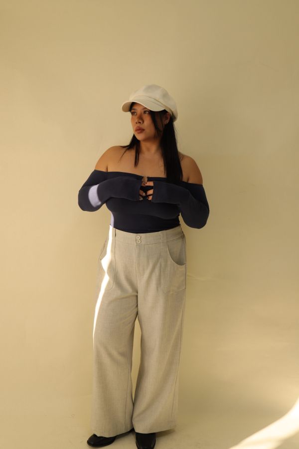 【EASE】長腿系修胯斜紋直筒褲(灰) 