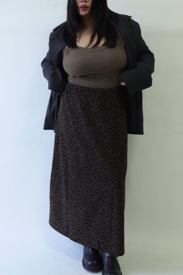 【EASE】滑順直筒時髦豹紋長裙 