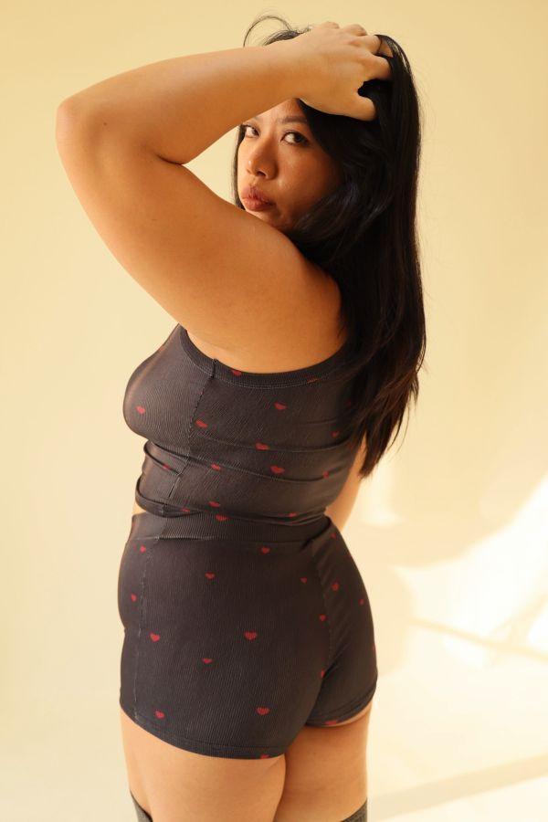 【門市試穿品】可愛愛心兩件式居家套裝-黑 