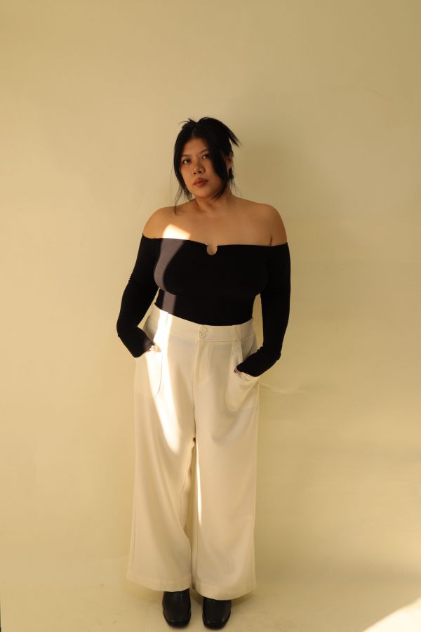 【EASE】長腿系修胯斜紋直筒褲(杏) 