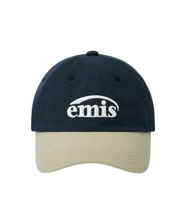 EMIS New Logo 撞色棒球帽 / 米色 x 海軍藍 