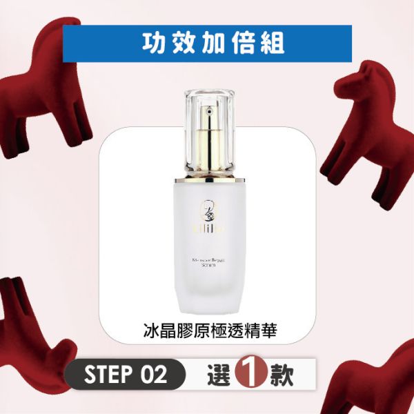 \ 功效加倍組，任選三款3888元 / 第1步，冰晶膠原極透精華-40ml 冰晶膠原極透精華,保濕精華,膠原蛋白,精華液,台灣保養品,精華液推薦