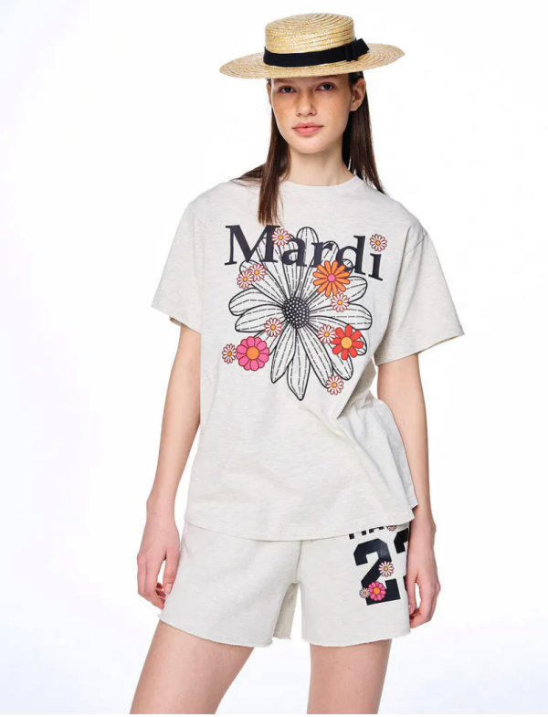 MARDI MERCREDI 印花短TEE 燕麥色 經典小雛菊 繽紛黑花 