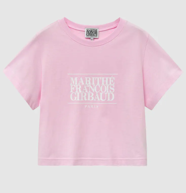Marithé François Girbaud 女版M 經典 LOGO短版 TEE 淺粉紅 