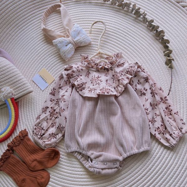 女寶寶燈芯絨包屁衣 