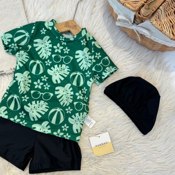 男童夏威夷風兩件式泳衣 