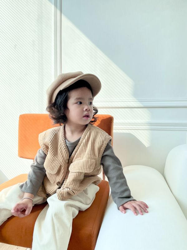 粗條復古燈芯絨背心