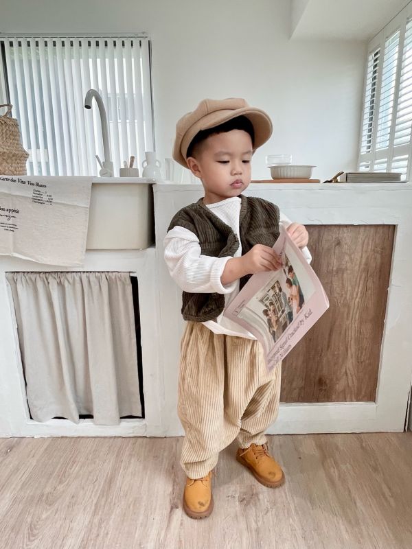 粗條復古燈芯絨背心