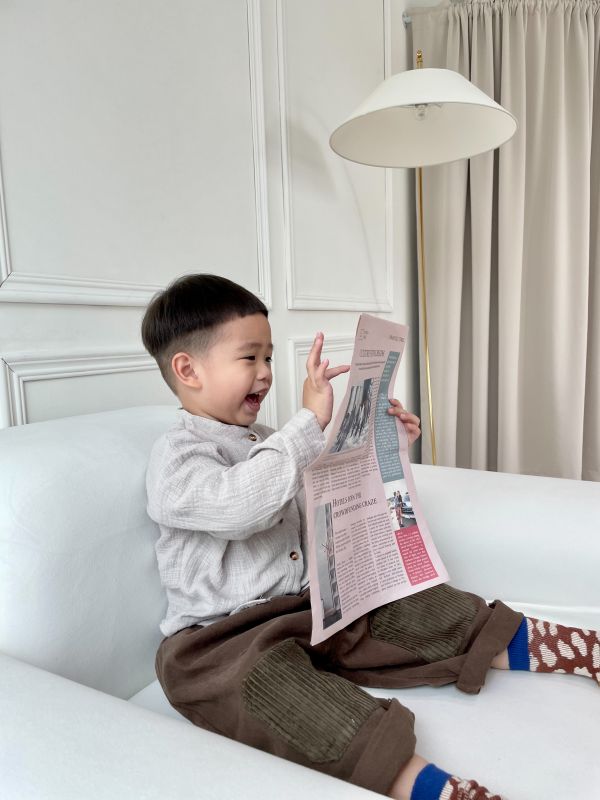 森系棉麻立領襯衫