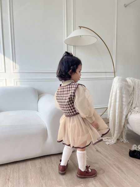 小公主網紗真兩件背心洋裝 