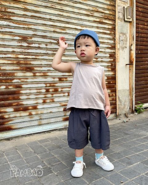 男寶不修邊幅寬版休閒背心 