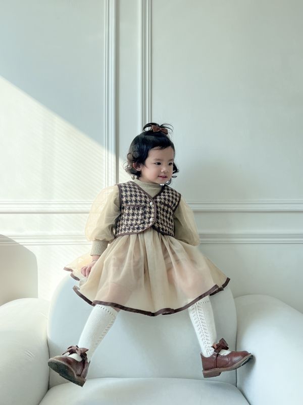 小公主網紗真兩件背心洋裝 