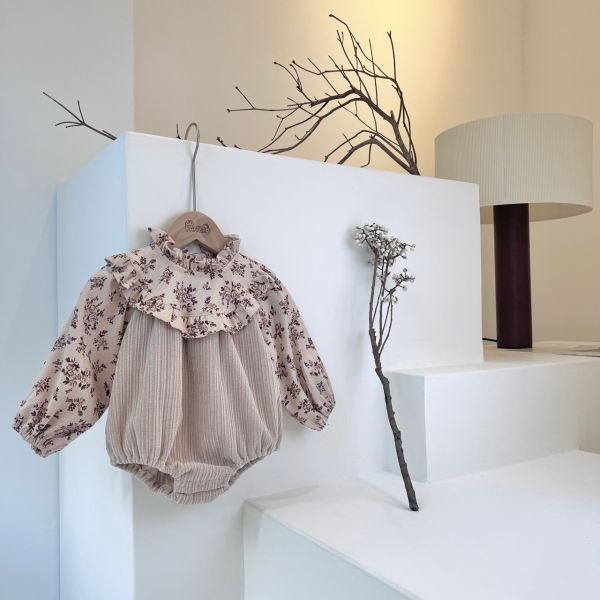 女寶寶燈芯絨包屁衣 