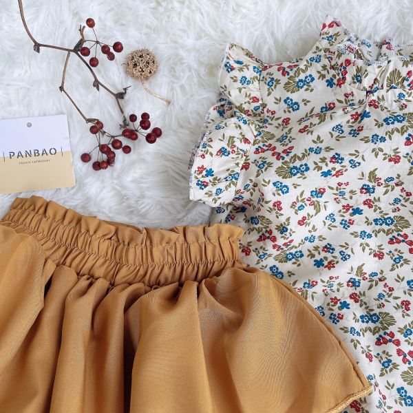 雪紡蛋糕褲裙套裝