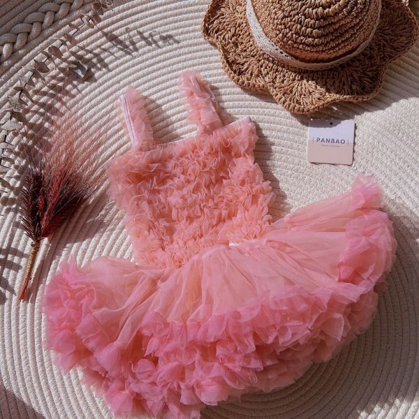 週歲禮服-連身網紗蓬蓬公主裙 