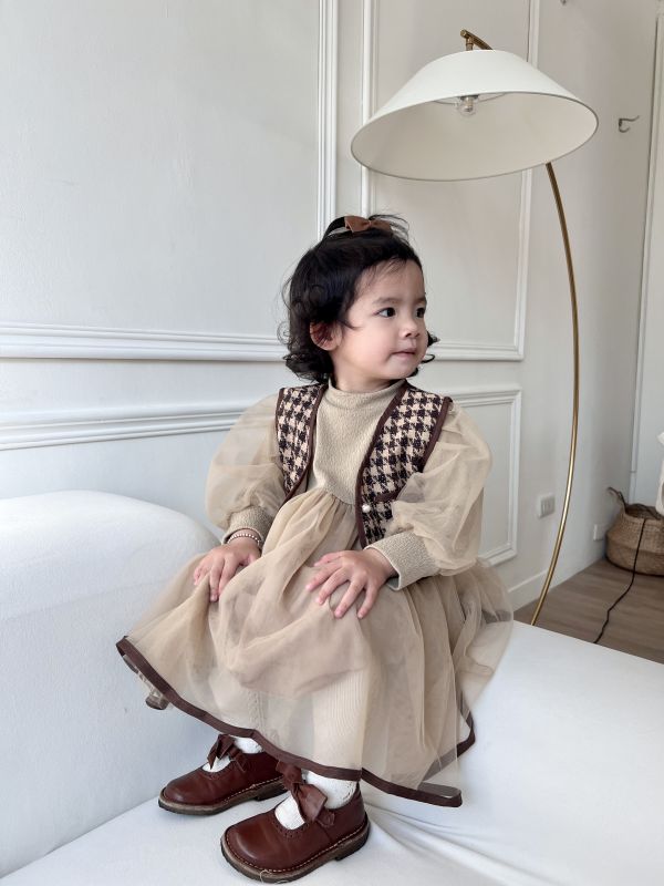 小公主網紗真兩件背心洋裝 