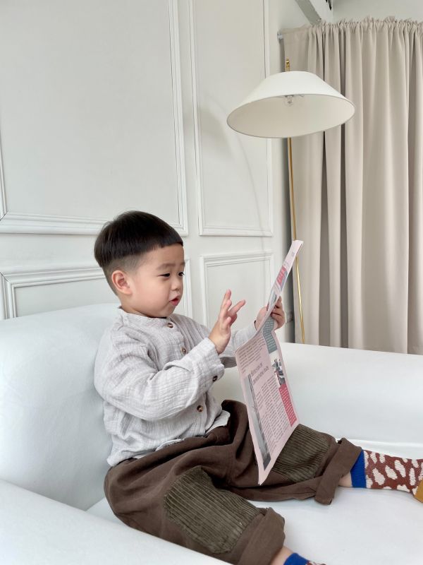 森系棉麻立領襯衫