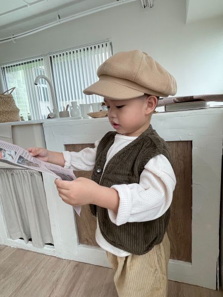 華夫格日系純色長T 