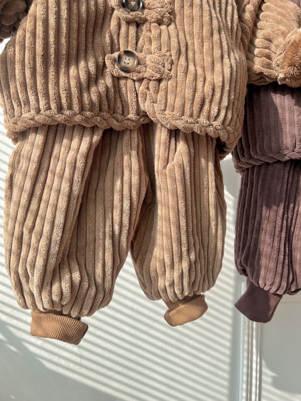 燈心絨復古內刷毛套裝