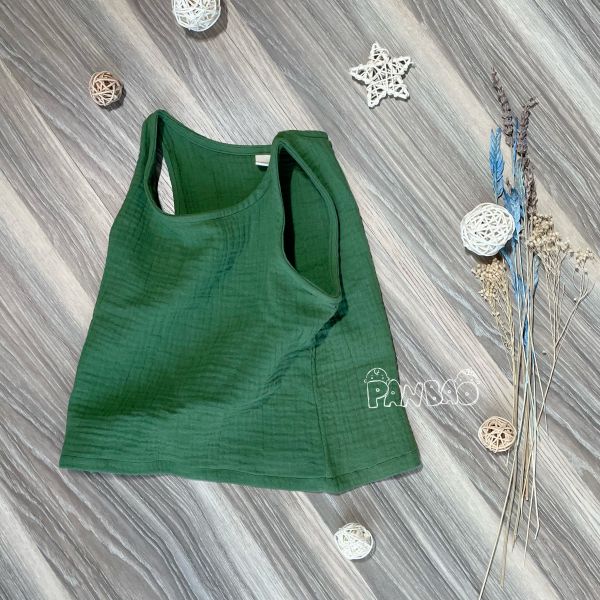 莫蘭迪無袖棉紗上衣 