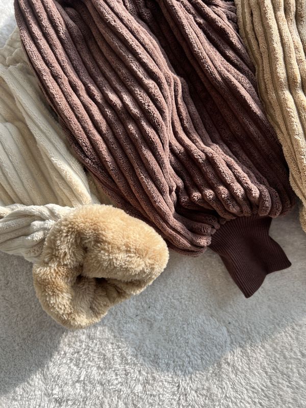 燈心絨復古內刷毛套裝