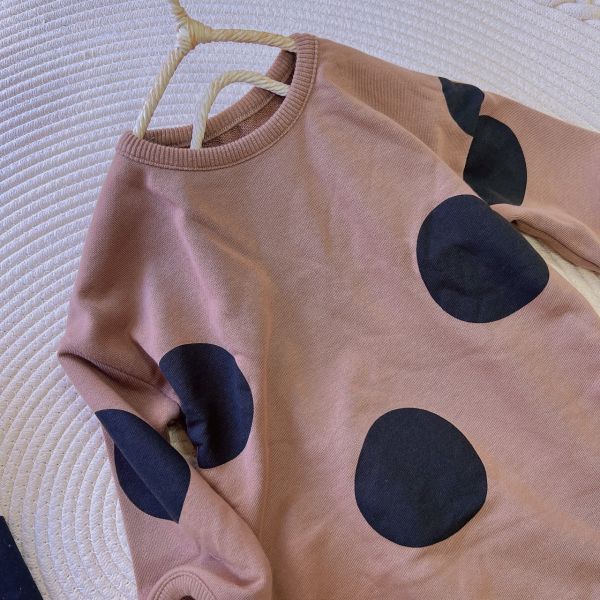 Baby珍奶大圓點包屁爬爬服 