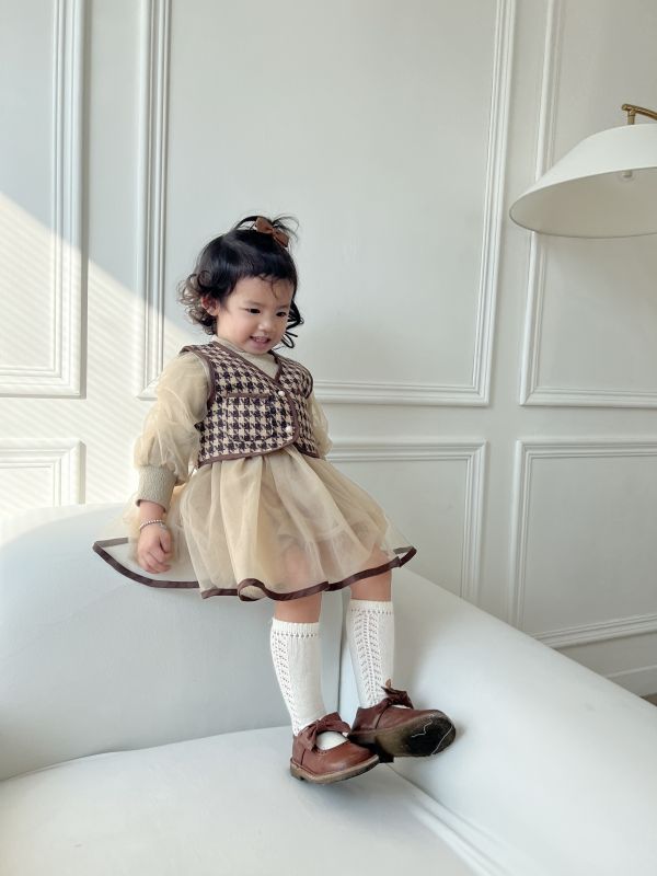 小公主網紗真兩件背心洋裝 