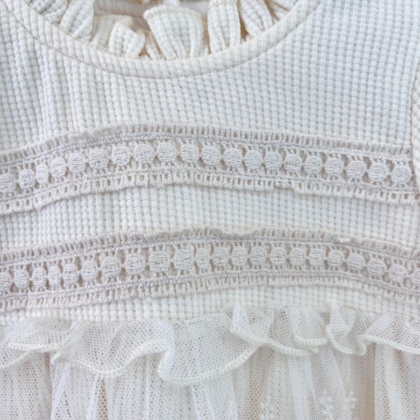 華夫格蕾絲裙擺包屁衣 