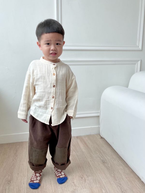 雪花絨梭織直筒褲