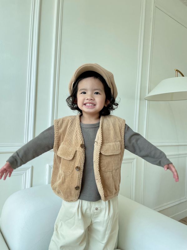 粗條復古燈芯絨背心