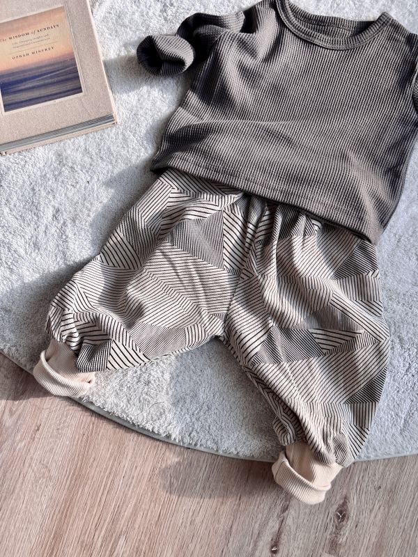 幾何縮口哈倫褲 