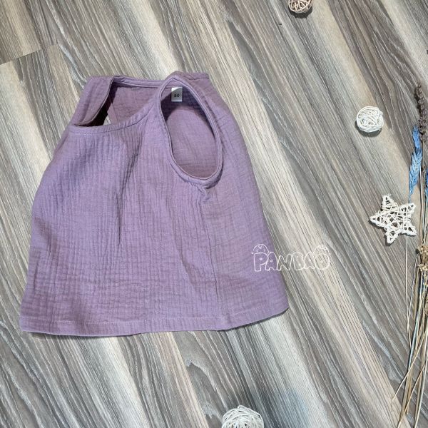 莫蘭迪無袖棉紗上衣 